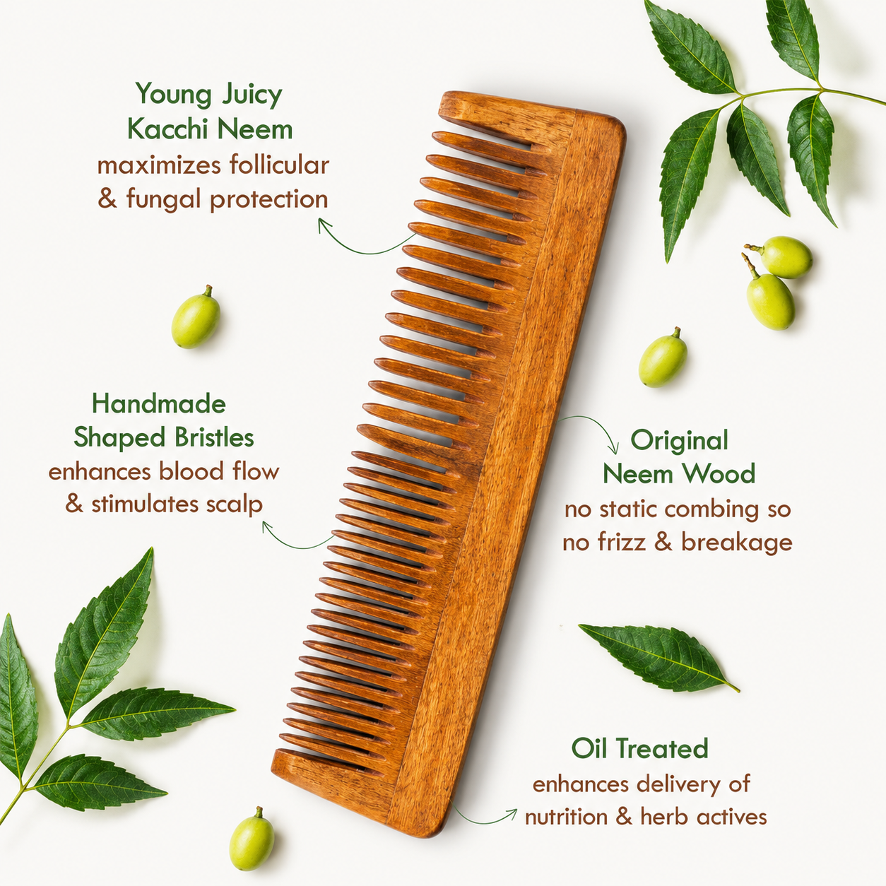 Kacchi Neem Wooden Comb