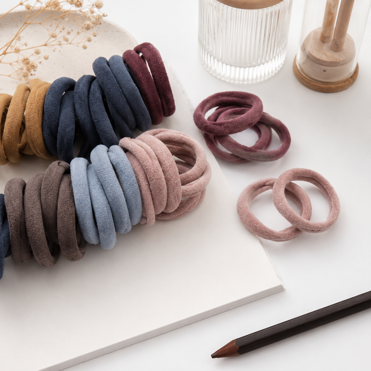 Ponytail Holders Hair Ties Rubber Bands (Pack of 60)